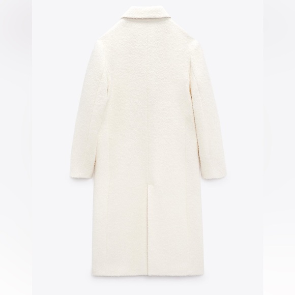 Zara STRAIGHT CUT WOOL BLEND COAT. Ecru. - Picture 7 of 13
